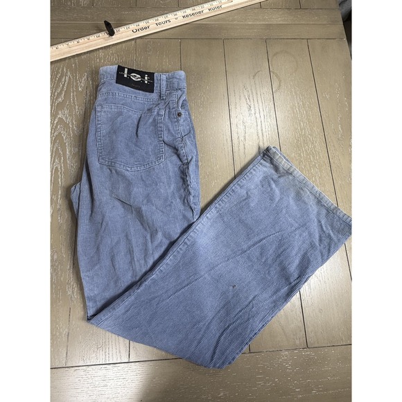 l.e.i. Denim - l.e.i. Corduroy Pants Womens 9 Blue Flare Low‎ Rise Y2K Grunge Acadamia LEI